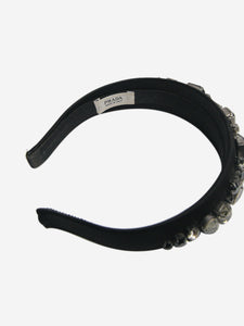 Prada Black bejewelled headband