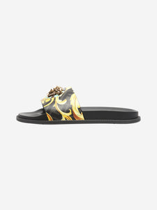 Versace Black leather pool slides - size EU 42