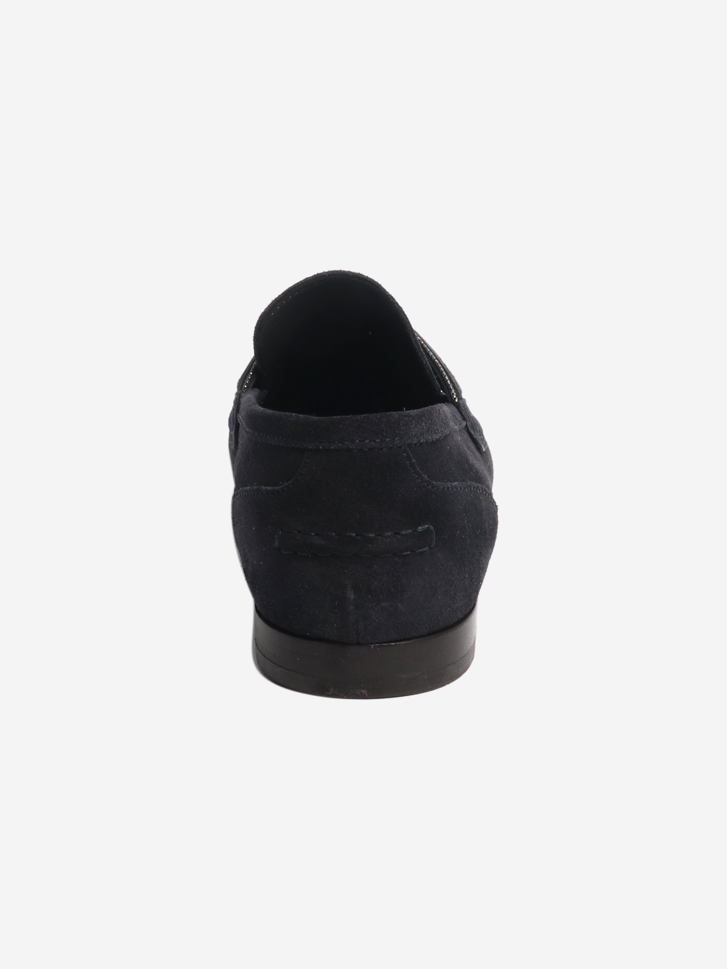 Navy monili suede loafers - size EU 36 Flat Shoes Brunello Cucinelli 