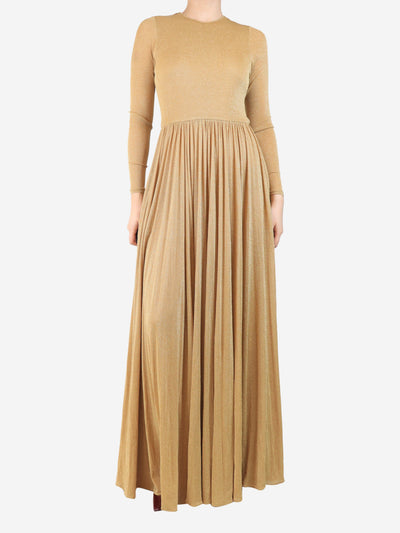 Gold lurex maxi dress - size UK 12 Dresses Zimmermann 
