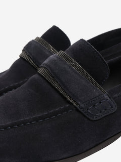 Navy monili suede loafers - size EU 36 Flat Shoes Brunello Cucinelli 