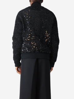 Black sequin boucle jacket - size UK 8 Coats & Jackets Balmain 