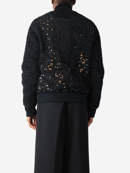 Black sequin boucle jacket - size UK 8 alternate image