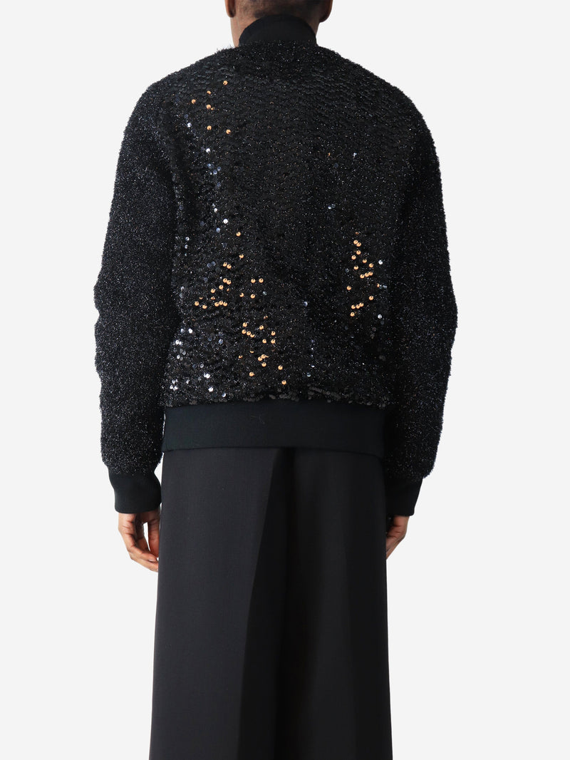 Black sequin boucle jacket - size UK 8 Coats & Jackets Balmain 