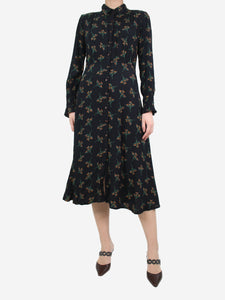 Ba&sh Black floral printed dress - size UK 12