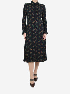 Ba&sh Black floral printed dress - size UK 12