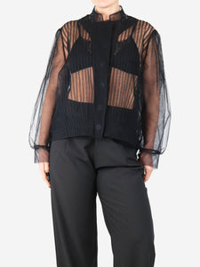 Simone Rocha Black sheer mesh jacket - size UK 12