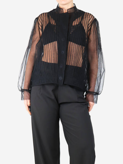 Black sheer mesh jacket - size UK 12 Coats & Jackets Simone Rocha 