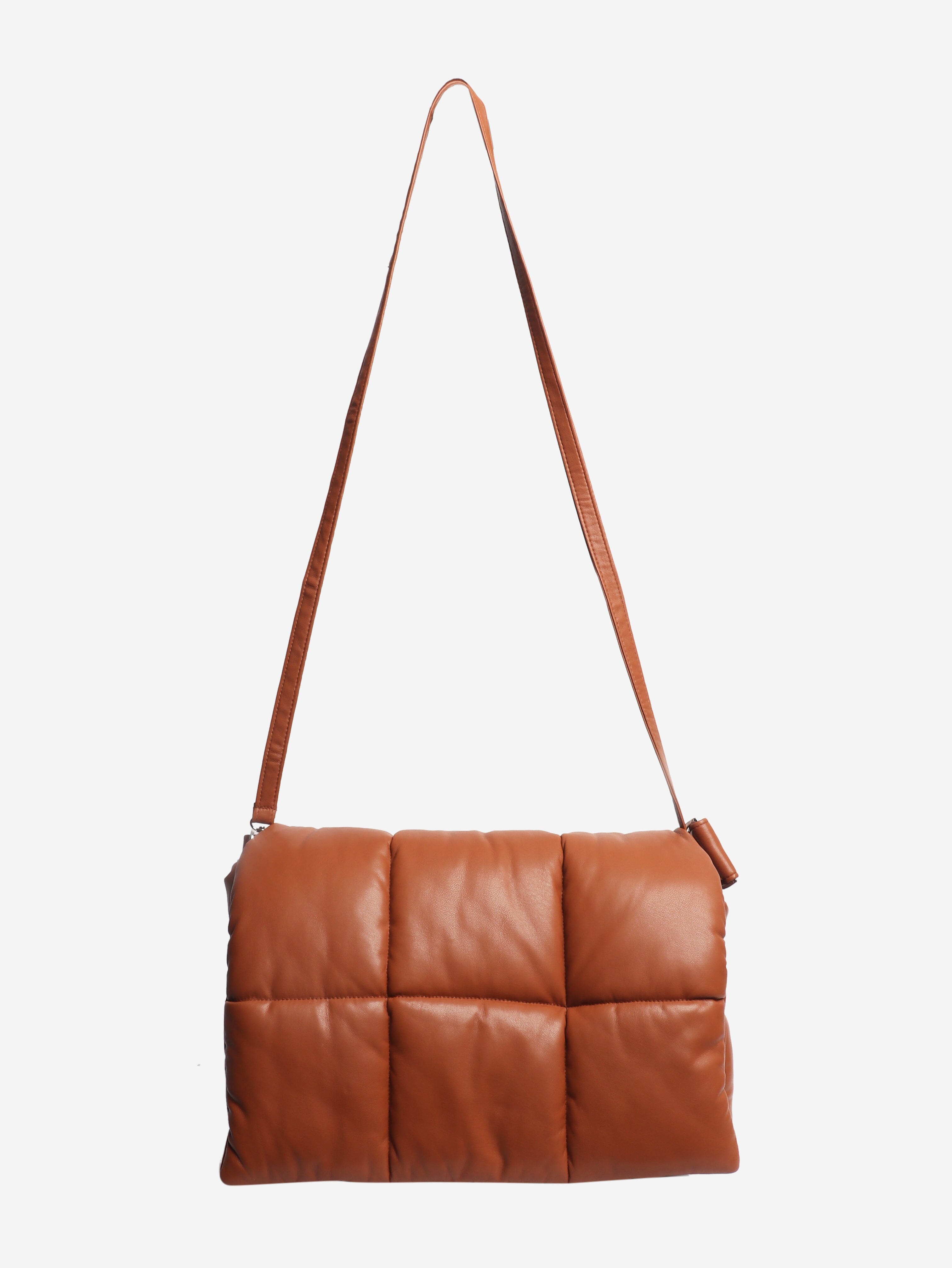Brown Wanda faux-leather padded shoulder bag Shoulder bags Stand Studio 