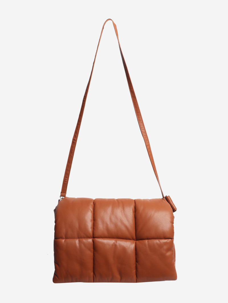 Brown Wanda faux-leather padded shoulder bag Shoulder bags Stand Studio 