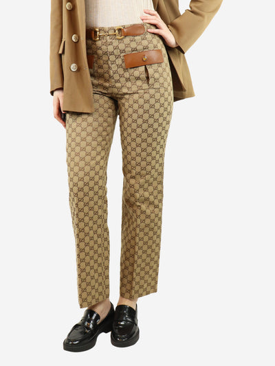 Brown GG Monogram trousers - size UK 8 Trousers Gucci 