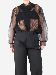 Simone Rocha Black sheer mesh jacket - size UK 12