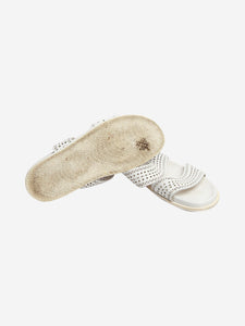 Alaia Pale grey leather cutout sandals - size EU 40