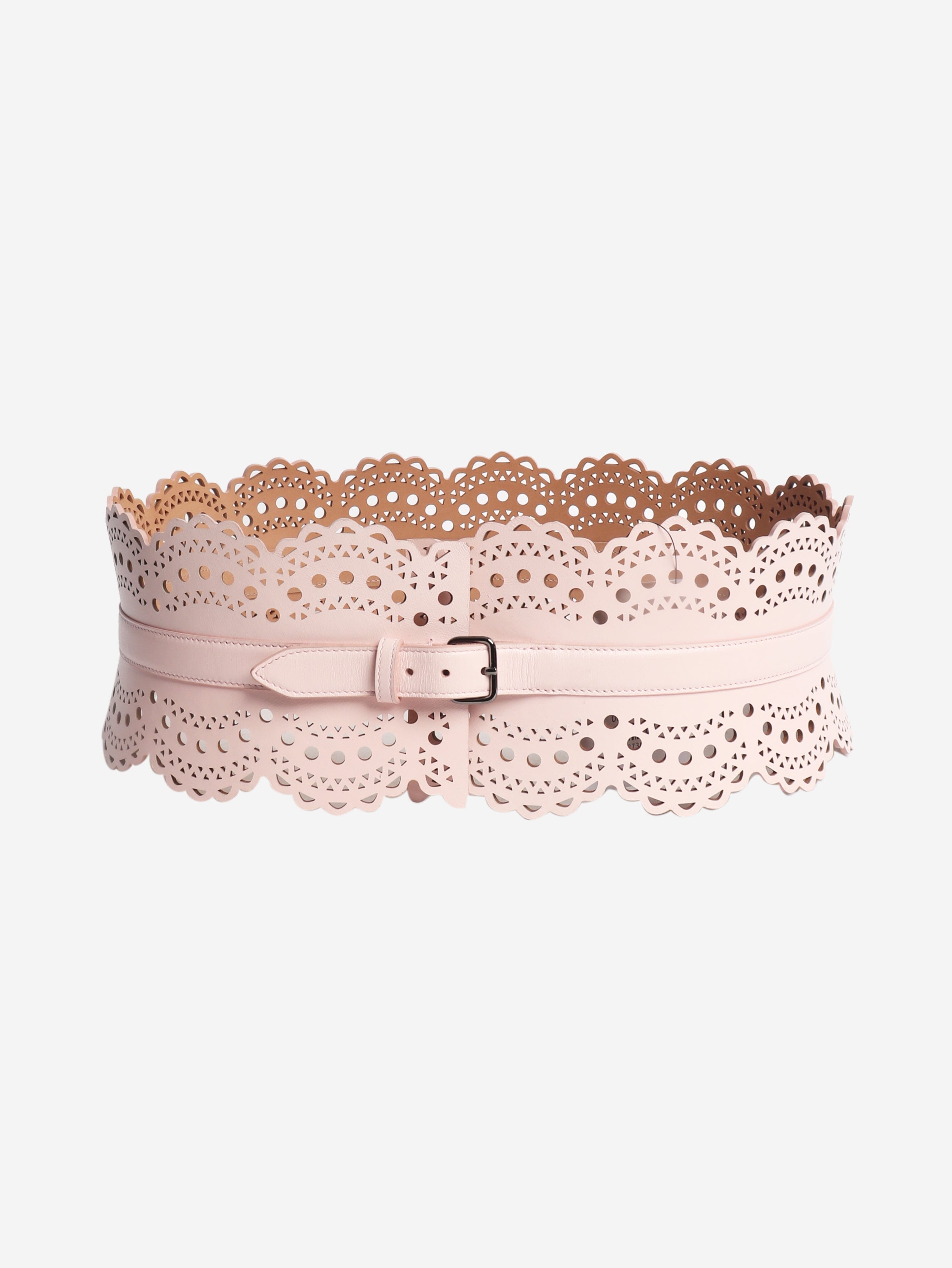 Pink leather corset belt Belts Alaia 