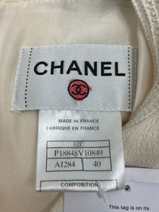 Chanel Cream double-breasted midi dress - size UK 12