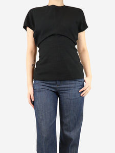 Toteme Black draped top - size UK 8