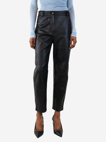 Black faux leather trousers - size UK 8 product image