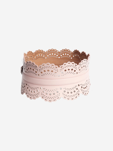 Pink leather corset belt alternate image