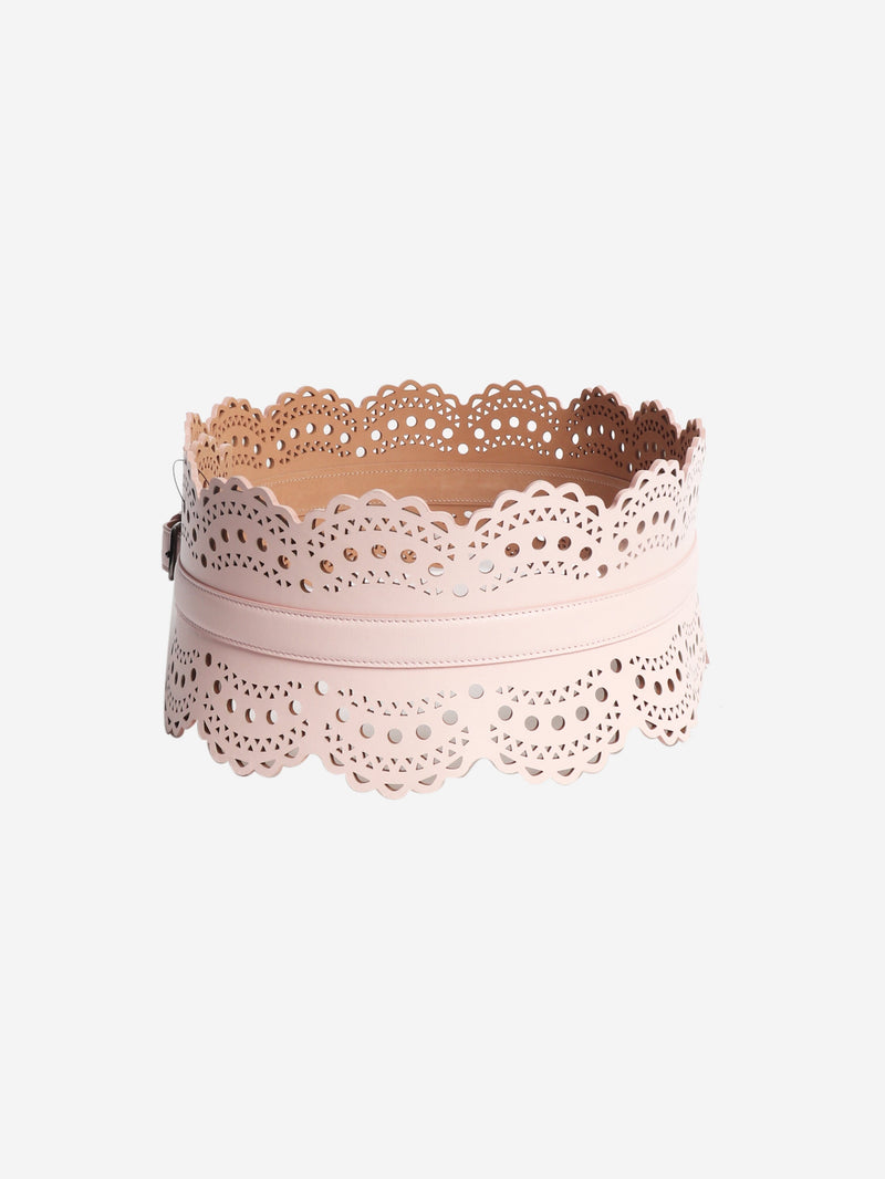 Pink leather corset belt Belts Alaia 