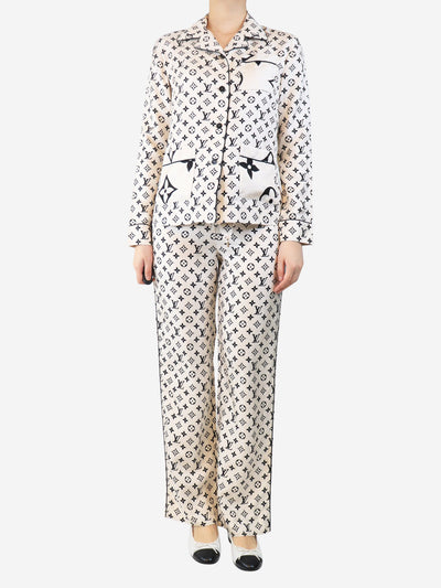 Cream silk top and trouser pajama set - size UK 8 Sets Louis Vuitton 