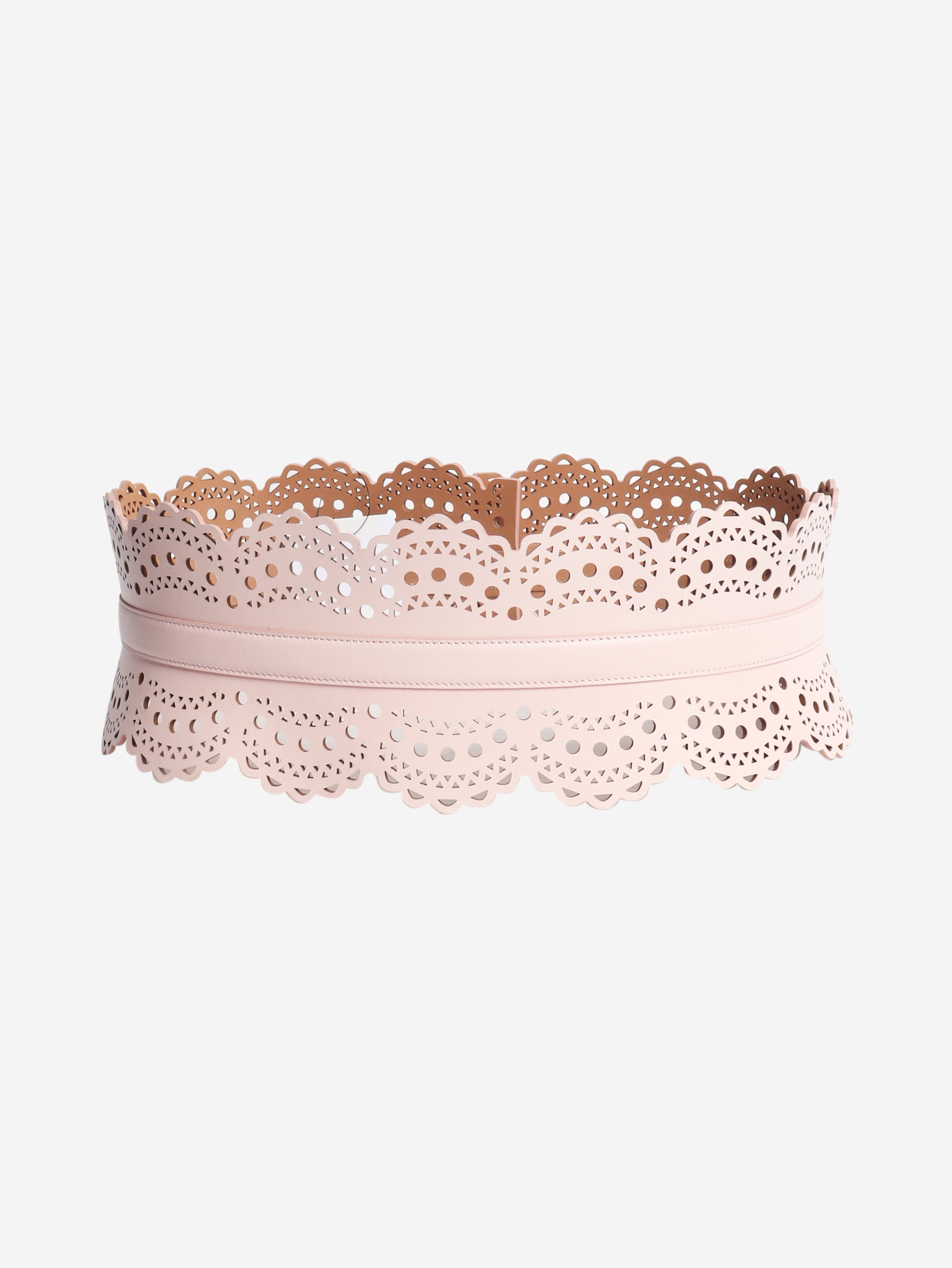 Pink leather corset belt Belts Alaia 