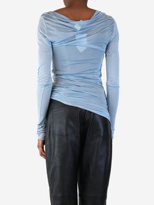 Blumarine Baby blue ruched top - size UK 8