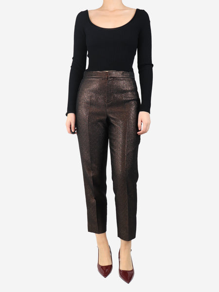 Bronze sparkly trousers - size UK 14 alternate image
