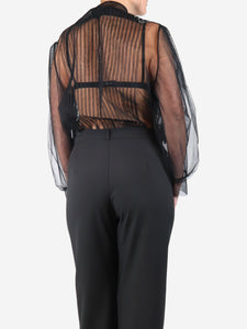 Simone Rocha Black sheer mesh jacket - size UK 12