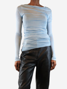 Blumarine Baby blue ruched top - size UK 8