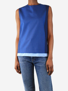 Marni Blue sleeveless pinstripe top - size UK 6