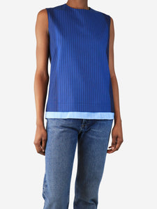 Marni Blue sleeveless pinstripe top - size UK 6