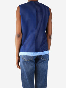 Marni Blue sleeveless pinstripe top - size UK 6