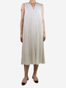 Joseph Cream sleeveless pleated midi dress - size UK 10