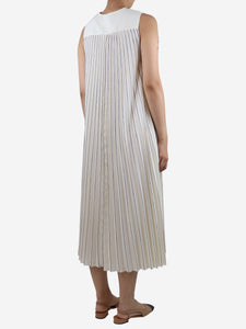 Joseph Cream sleeveless pleated midi dress - size UK 10