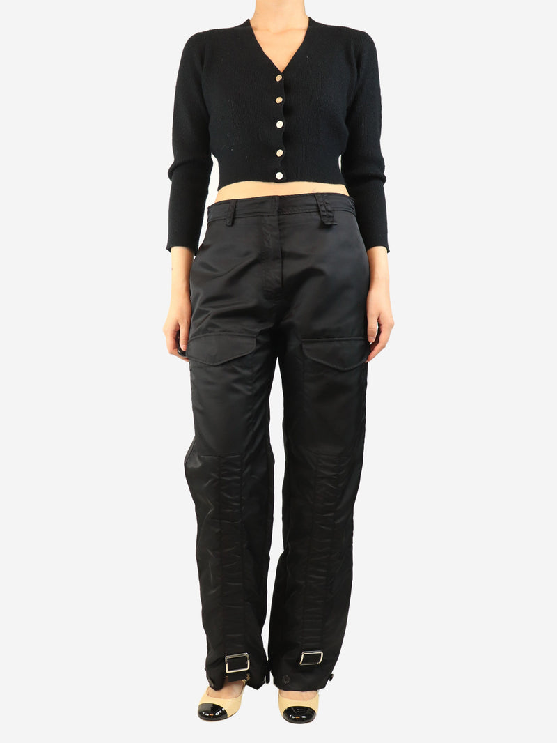 Black multi-pocket trousers - size UK 10 Trousers Simone Rocha 