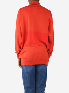 Chloe Red silk and wool panelled turtleneck top - size XS