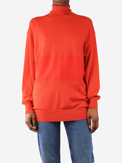 Red silk and wool panelled turtleneck top - size XS Tops Chloe 