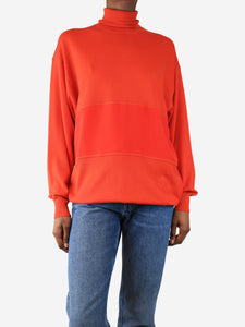 Chloe Red silk and wool panelled turtleneck top - size XS