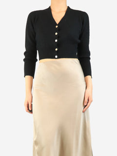 Black cropped cardigan - size UK 14 Knitwear Chanel 