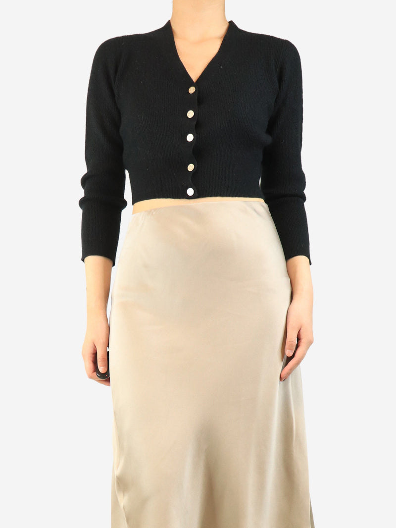 Black cropped cardigan - size UK 14 Knitwear Chanel 
