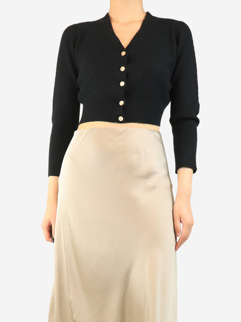 Black cropped cardigan - size UK 14 Knitwear Chanel 