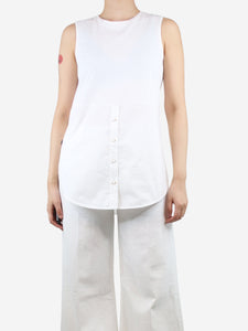 ME+EM White sleeveless button-front top - size UK 8