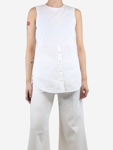 ME+EM White sleeveless button-front top - size UK 8