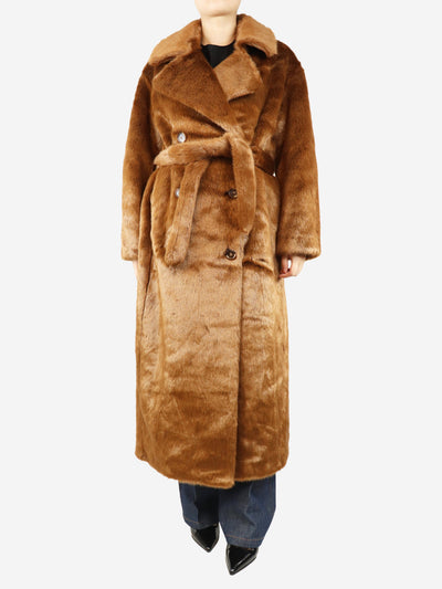 Brown Joni faux fur coat - size XS/S