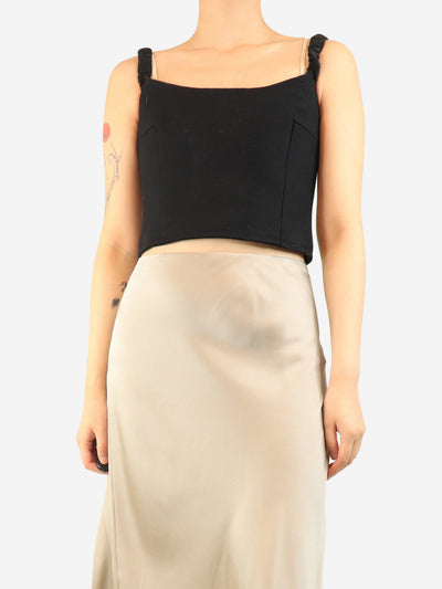 Black Audra cropped tank top - size UK 10 Tops Khaite 