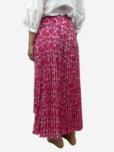 Balenciaga Pink asymmetric floral pleated midi skirt - size UK 10