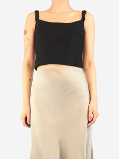 Black Audra cropped tank top - size UK 10 Tops Khaite 