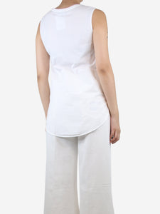 ME+EM White sleeveless button-front top - size UK 8