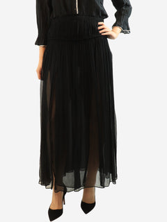 Black sheer gathered midi skirt - size UK 10 Skirts Isabel Marant 