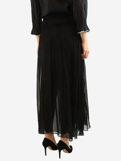 Black sheer gathered midi skirt - size UK 10 Skirts Isabel Marant 